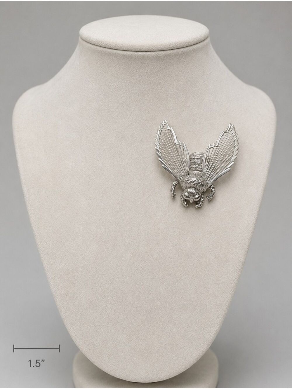 Vintage 60s Monet Silver Bee Brooch Menagerie Collection
